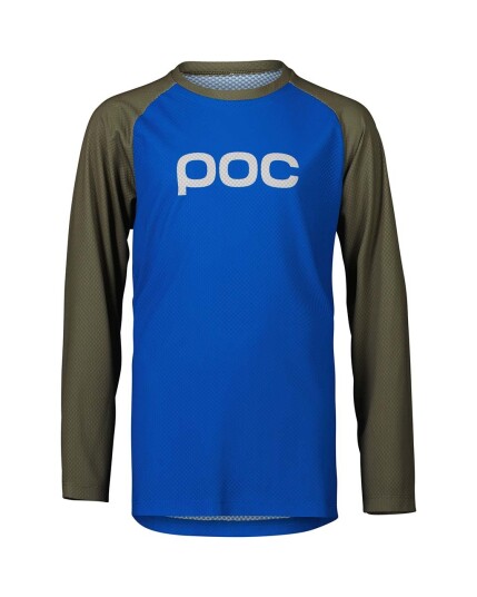 POC Essential MTB LS Jersey JR Natrium Blue/Epidote Green (Storlek 150)