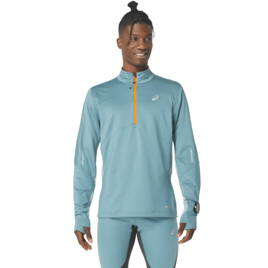 Asics Men's Winter Run 1/2 Zip Mid Layer XL, Foggy Teal/Ocean Haze