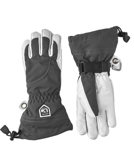 Hestra Heli Ski Female - 5 Finger Grey/Offwhite (Storlek 6)