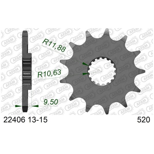 AFAM Framdrev #520 - Suzuki RM/X/Z - 15T RM-X 450 10-17, RM-Z 450 05-14