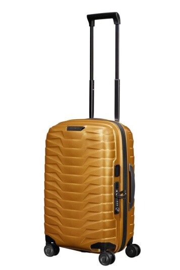 Samsonite PROXIS Utvidbar Smal kabinkoffert 35 cm bredde 4 hjul Honey Gold