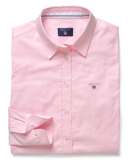 Gant Stretch Solid Oxford Slim Shirt W Light Pink (Storlek 40)