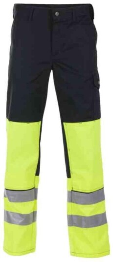 BS Dokka Arbeidsbukse, HiVis kl.1 Unisex, Str. C66, Sort/Gul