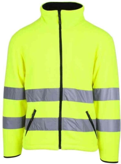 YOU Hirtshals Fleecejakke, Hivis kl.2 Mann, Str. 2XL, Gul