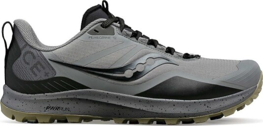 Saucony Men's Peregrine Ice+ 3 46.5, Gravel/Black