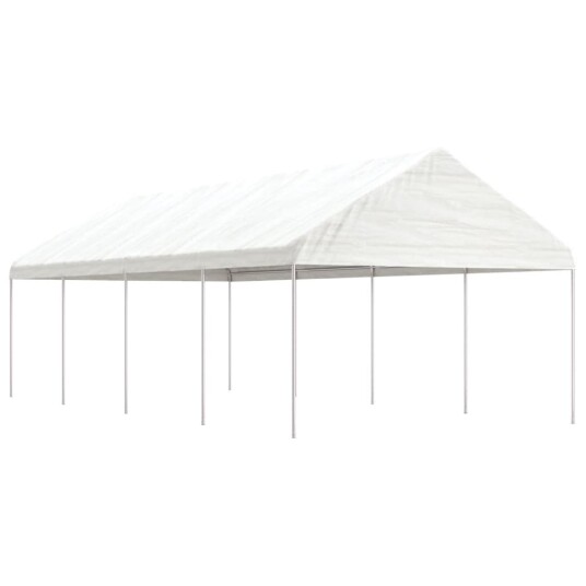 vidaXL Paviljong med tak hvit 8,92x4,08x3,22 m polyetylen