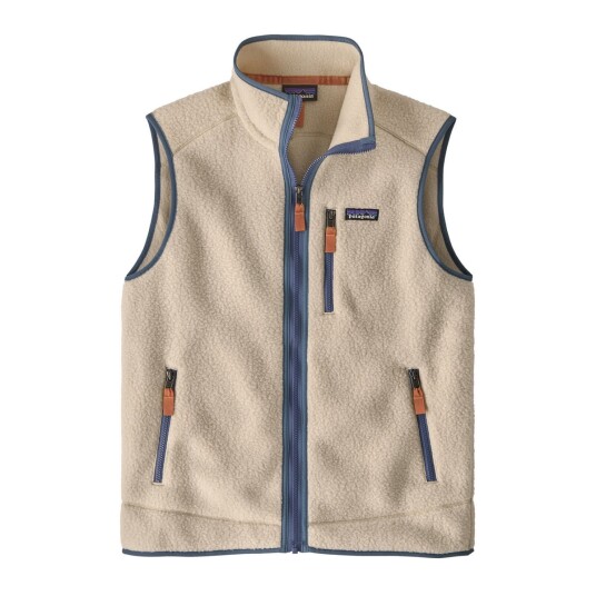 Patagonia M's Retro Pile Vest Dark Natural W/utility Blue L