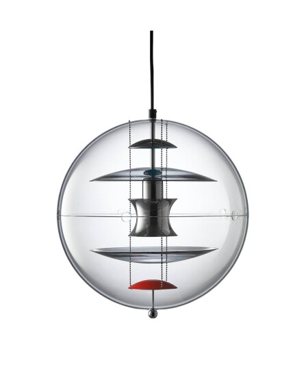 Verner Panton Globe Taklampe Liten Farget Glass