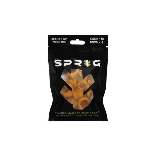 Sprig Cable Management Value Pack Pakke med 10 stk 1/4", 5 stk 3/8" Orange