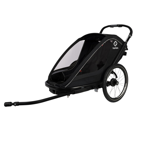 Hamax Breeze double (incl bicycle arm & stroller wheel), sykkelvogn, barnevogn, joggevogn STD BLACK