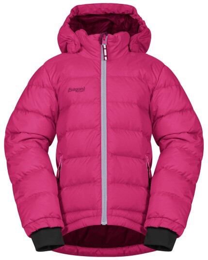 Bergans Down Kids Jacket Raspberry/Solid Lt Grey (Storlek 86)