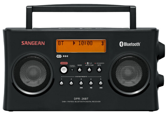 Sangean 12V & 230V Sangean DPR26BT DAB+/DAB/FM/BT Radio sort