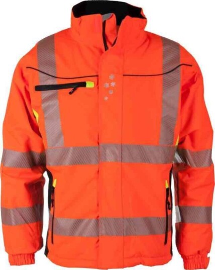 BS Gjøvik allvær Vinterjakke, HiVis kl.3 Unisex, Str. 2XL, Oransje/Sort