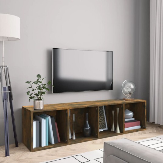 vidaXL Bokhylle/TV-benk r?kt eik 143x30x36 cm konstruert tre