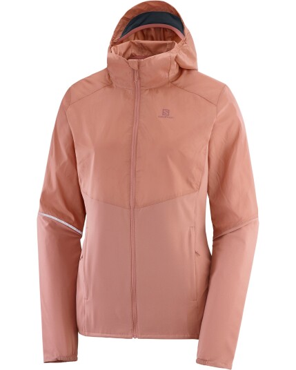 Salomon Agile FZ Hoodie W Brick Dust (Storlek L)