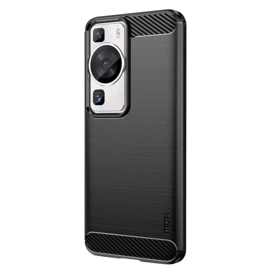 Mofi Huawei P60 Pro Mofi Brushed Carbon Fiber Fleksibelt Plast Deksel - Svart