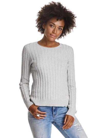 Odd Molly Ribbey Sweater W Light Grey Melange (Storlek S)