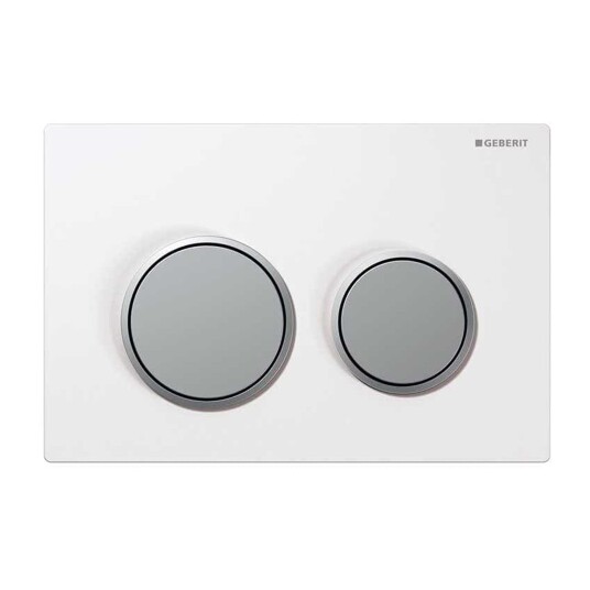 Geberit Omega20 Betjeningsplate Hvit/Mattkrom/Mattkrom