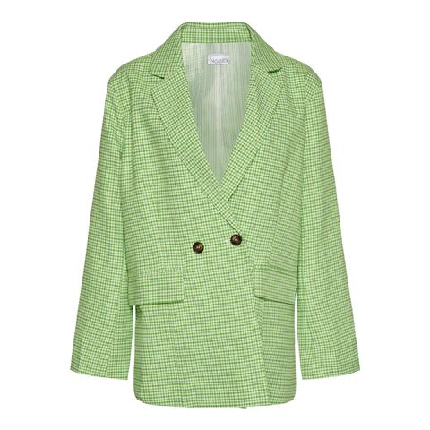 Noella Mille Oversize Blazer - Lime Green Check L