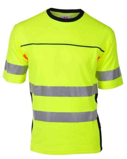 BS Bergset T-skjorte, HiVis kl.2 Unisex, Str. XL, Gul/Sort