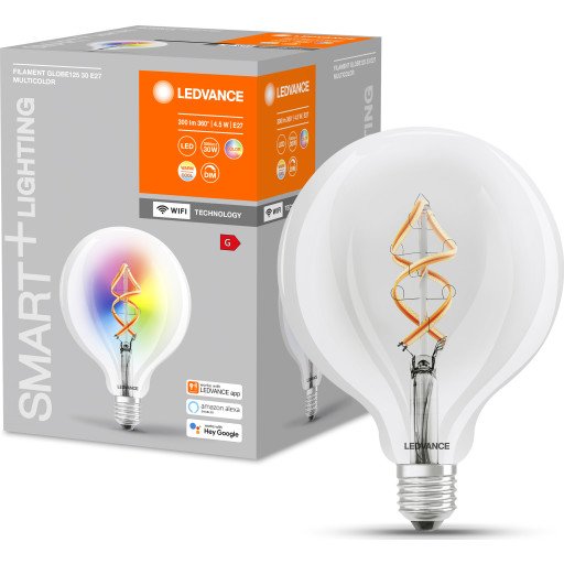 Ledvance Smart+ Globe 125 4,5W RGBW klar filament E27 WiFi