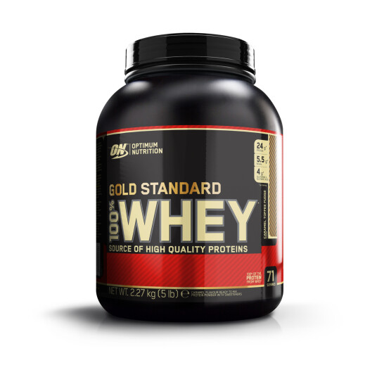 Optimum Nutrition 100 % Whey Gold Standard 2270 g, proteinpulver 2270g caramel