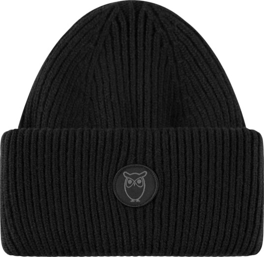 KnowledgeCotton Apparel Big Rib Beanie not_defined, Black Jet