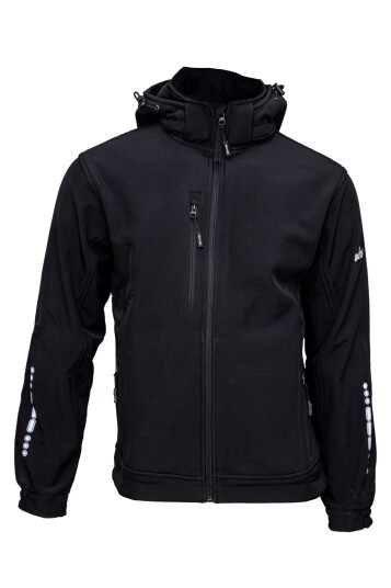 Bulldog 8066 Water-Repellent and Removable Hood Softshell Jacket, Black, 1 Piece, SBD-8066 L