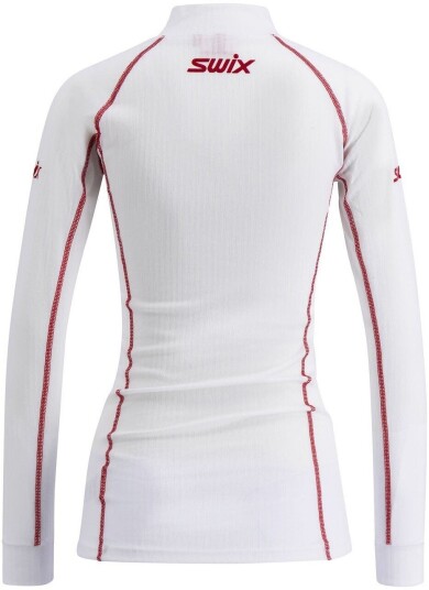 Swix Racex Classic Half Zip Dame Bright White/Swix Red L