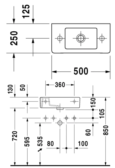 Duravit Vero Air servant, 50x25 cm, hvit