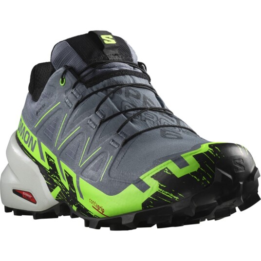 Salomon Men's Speedcross 6 GORE-TEX 43 1/3, Flint Stone/Green Gecko/Black