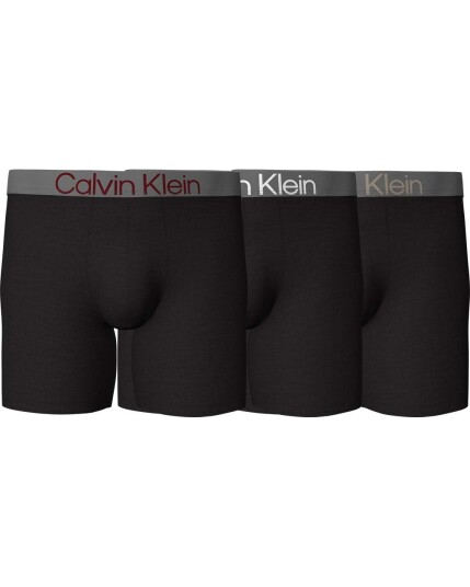 Calvin Klein Boxer Brief 3-Pack - Steel Micro M B-Red Carpet/White/Tuffet Logos (Storlek S )