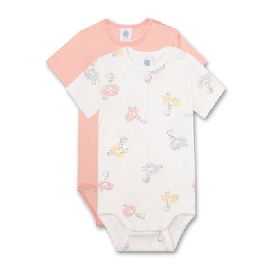 Sanetta Body dobbel pakke giraff off white/rosa