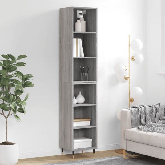 vidaXL Highboard grå sonoma 34,5x32,5x180 cm konstruert tre