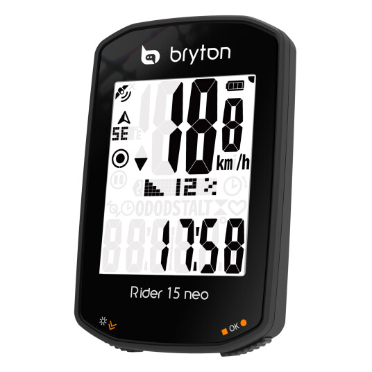 Bryton Rider 15 Neo E GPS Computer, sykkelcomputer  2" BLACK