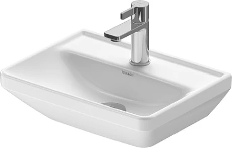 Duravit D-Neo Vegghengt Servant 450x335 mm, u/bl.hull, u/o.l, Hvit m/WG