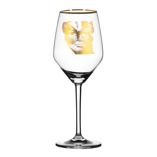 Carolina Gynning  Rosé-/hvitvinsglass Golden Butterfly 40 cl gull