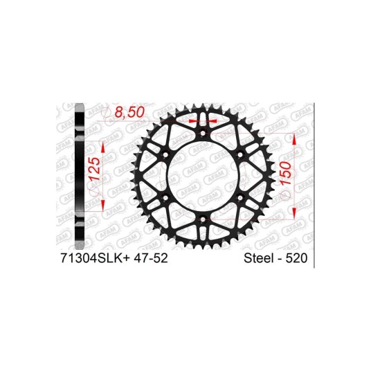 AFAM Bakdrev Stål SLK+ #520- KTM/HQ+,50T EC/EX/FC/FE/FX/TC/TE/TX/EXC/-F/SX/-F/XC+