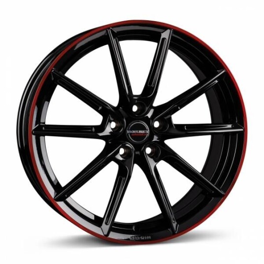 Borbet Lx18 Black Glossy Rim Red 8x18 5x112 ET40 B66.6