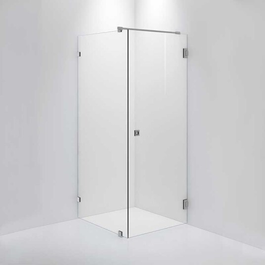 INR Iconic Nordic Rooms Dusjhjørne ARC 13 Original Brushed Stainless / 90x90cm Klart Glass