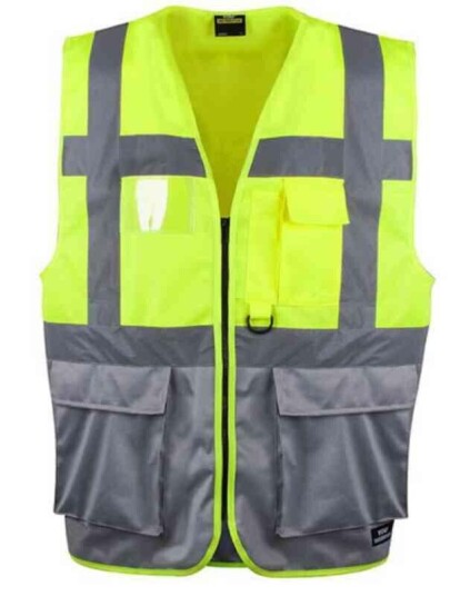 YOU Arvika Refleksvest, Hivis kl.1 Mann, Str. M, Gul/Grå