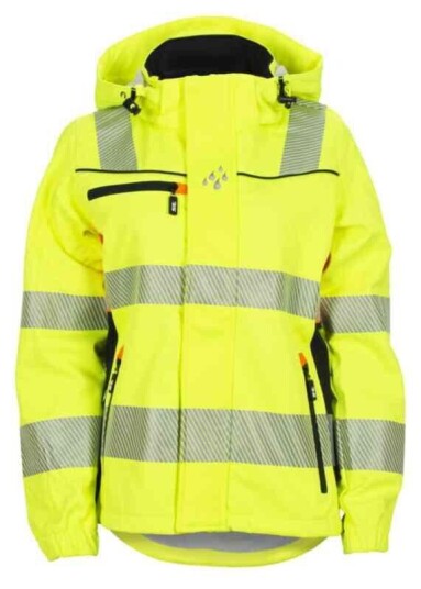 BS Gjøvik Softshelljakke, HiVis kl.3 Dame, Str. M, Gul/Sort