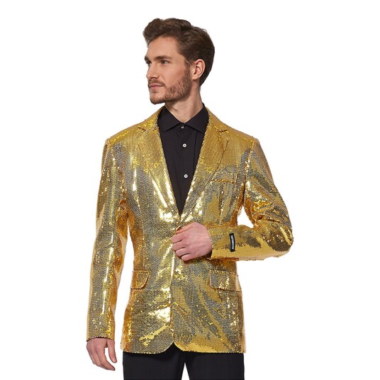 OppoSuits Suitmeister Sequins Gold Herre Jakke - X-Large