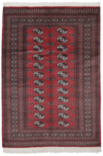 Håndknyttet. Opphav: Pakistan Orientalsk Pakistan Bokhara 2Ply Teppe Teppe 128X183 Svart/Mørk Rød (Ull, Pakistan)