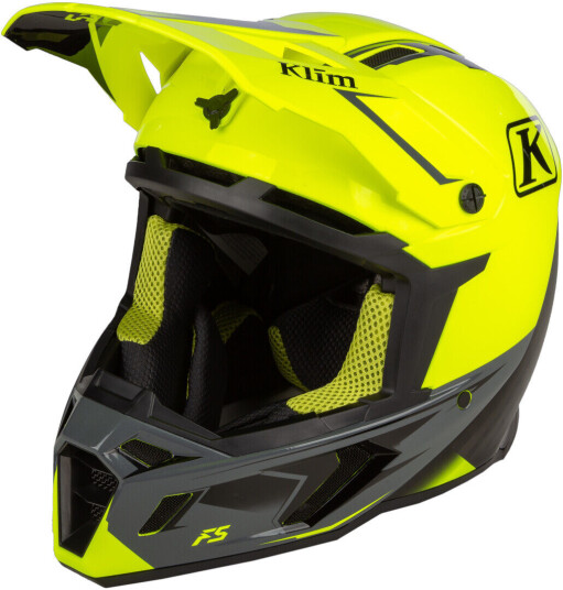 Klim F5 Legion Hi-Vis Motocross Hjelm M Svart Grå Gul