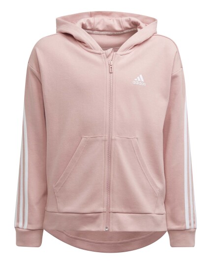 Adidas 3 Stripes F/Z Hood JR Wonmau/White (Storlek 128)