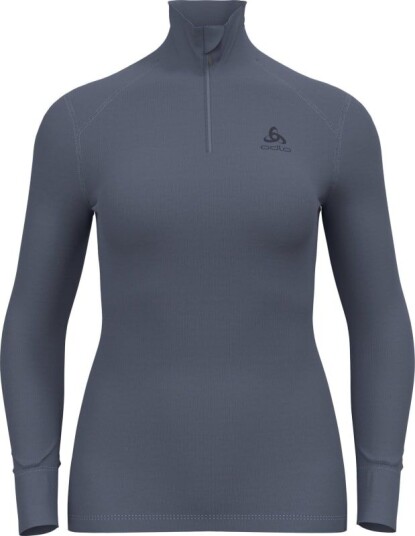 Odlo Women's Active Warm Eco Half-Zip Turtleneck Base Layer Top L  Folkstone Gray