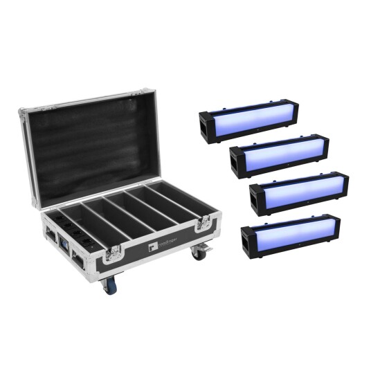 EuroLite Set 4x Akku Bar 6 & Flightcase With Charging Function