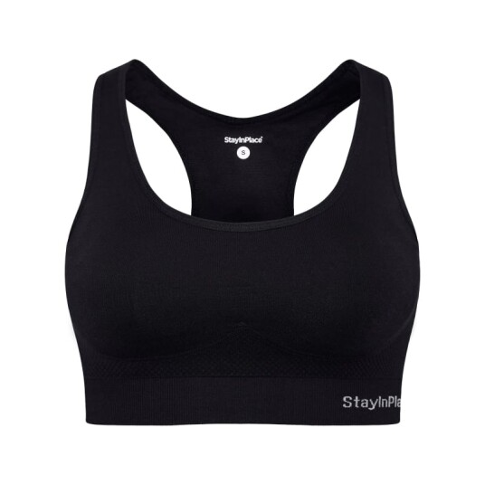 StayInPlace Rib Seamless Bra Sort L Woman