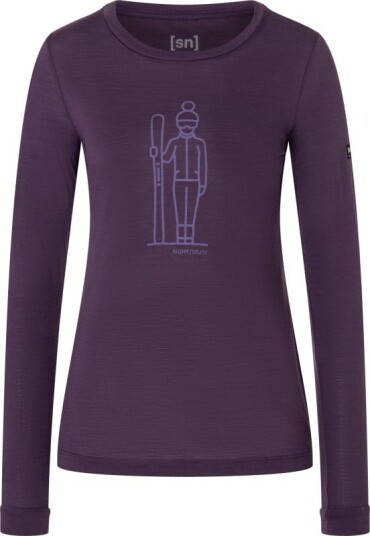 super.natural Women's Skianto Long Sleeve L, Mysterioso/Purple Haze